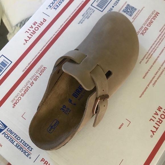 NWT Authentic Birkenstock Boston Soft Bed Oiled Leather in Tobacco Brown - Picture 12 of 16